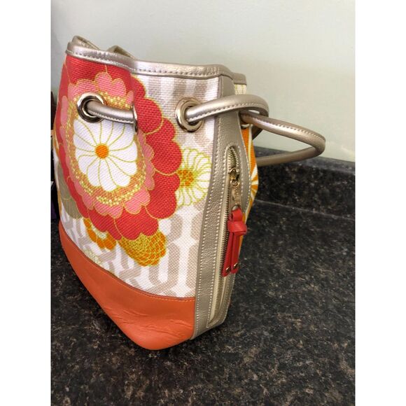 Spartina 449 Daufuskie Island Floral Shoulder Bag Leather Linen and Wallet - Picture 2 of 14